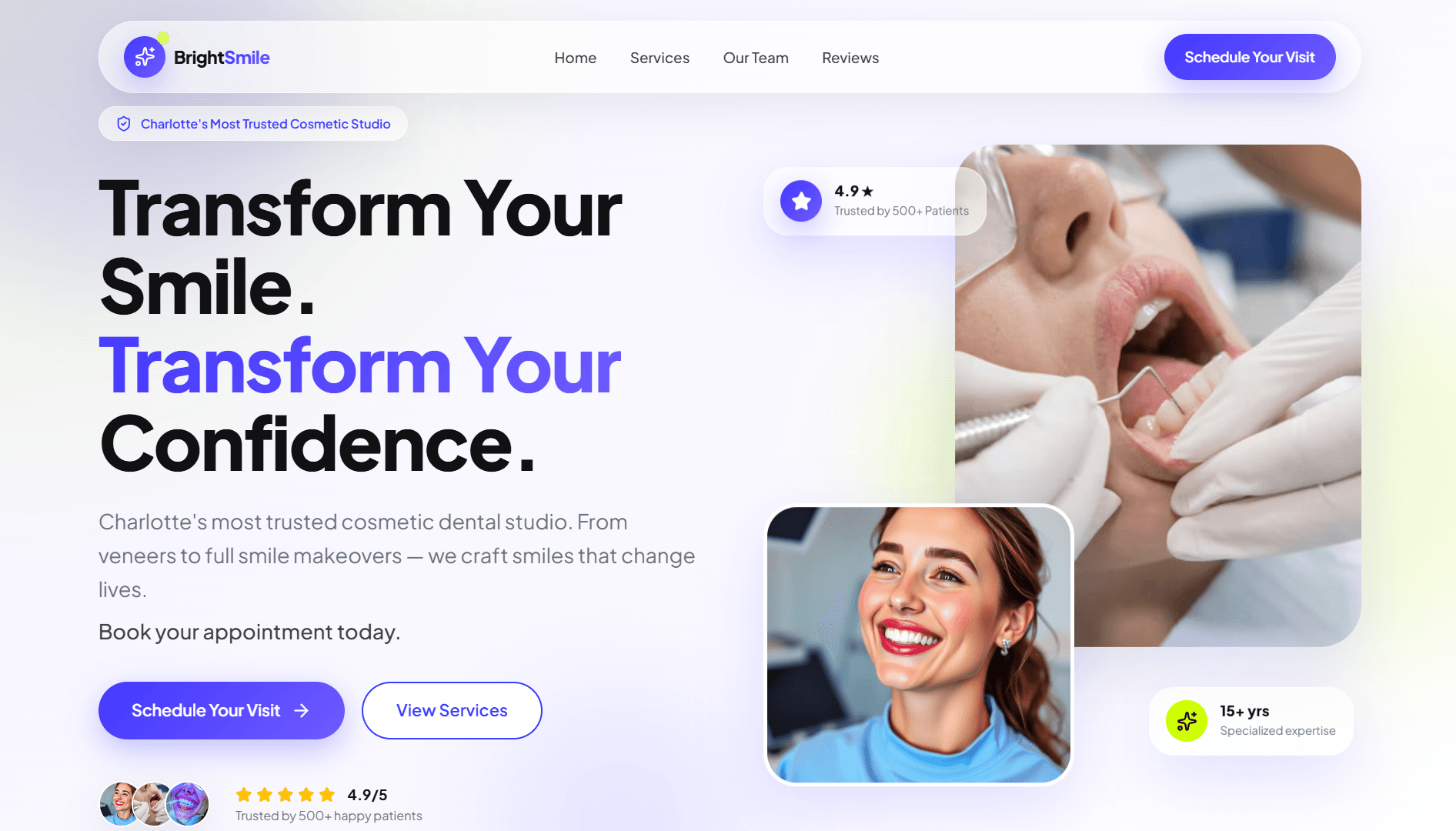 BrightSmile Dental Care website demonstration